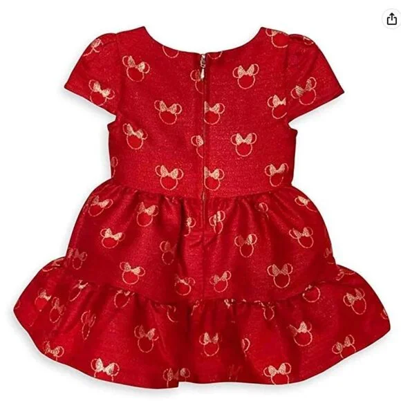 Disney Minnie Mouse Red Holiday Dress for Baby, Size 3-6 Months